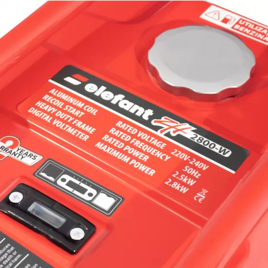 Generator pe benzina ZH2800-W ELEFANT , Ieșire curent 2,8 kW, 7 CP, siguranță de pornire, indicator de benzină Generator pe benzina ZH2800-W ELEFANT , Ieșire curent 2,8 kW, 7 CP, siguranță de pornire, indicator de benzină