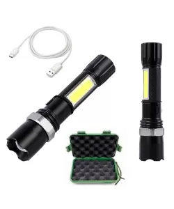 Lanterna din aluminiu LED cu zoom, acumulator si incarcare USB V-114984 VARGO Lanterna din aluminiu LED cu zoom, acumulator si incarcare USB V-114984 VARGO