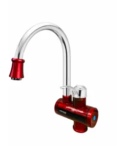MIXXUS Electra 240-E Red robinet instant electric pentru apa, 3 kW din plastic si otel inoxidabil