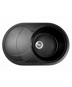 MIXXUS HB8310-G226 NEGRU, chiuveta ovala bucatarie granit
