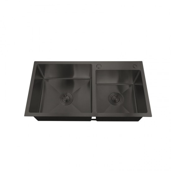 MIXXUS HM7849D-215 NANO-BLACK (3.0/0.8) chiuveta bucatarie din inox