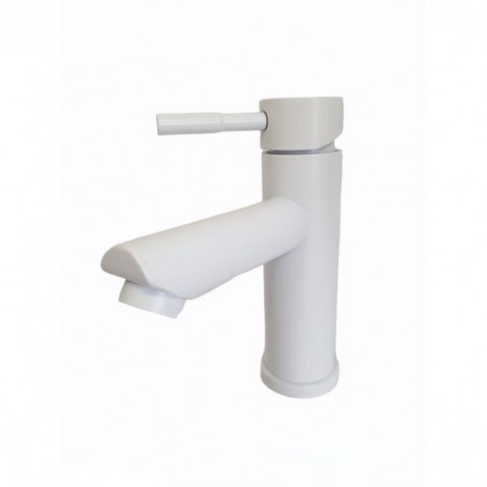 MIXXUS SUS-001-A WHITE baterie lavoar cu gura scurta din otel inoxidabil