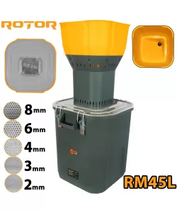Moara electrica pentru cereale RM45L ROTOR, 19000 rot/min, 1300 W, 45L