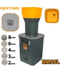 Moara electrica pentru cereale RM55L ROTOR, 19000 rot/min, 1500 W, 55 L