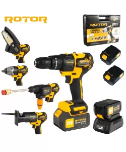 Multifunctional 5 in 1 pe acumulator ROTOR RTS1, 24000 rot/min, 21V/3Ah, Brushless