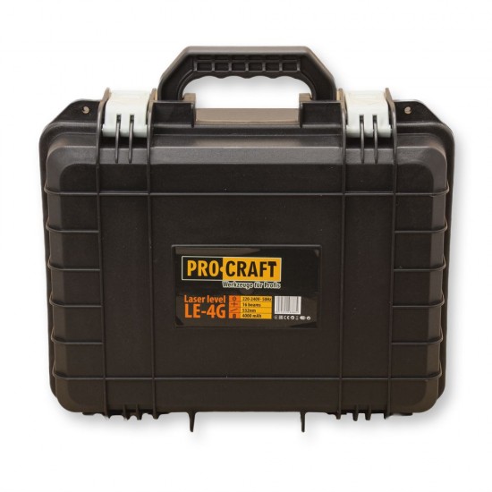Nivela Laser Procraft LE-4G, fascicul verde, 2 acumulatori /4Ah, telecomanda, accesorii suport