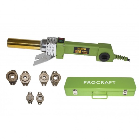 Plita de lipit PPR Procraft PL2000, 2 kW, bacuri 20 25 32 mm, 300 grade, ciocan PPR
