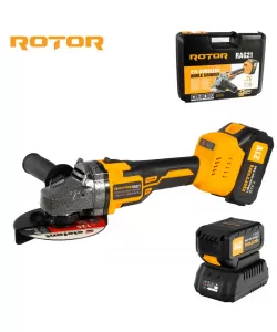 Polizor unghiular pe acumulator ROTOR RAG21 21V/3 Ah,820 W ,8500 rot/min,Brushless