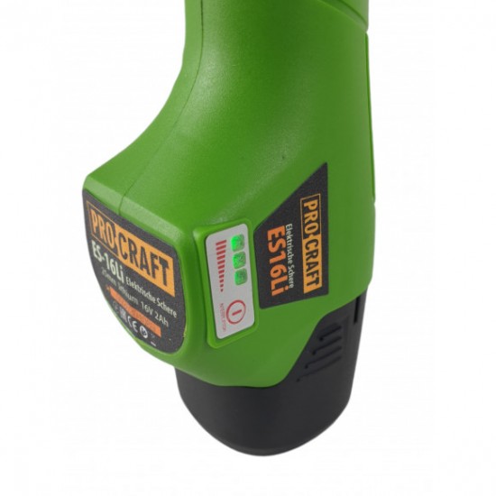 Procraft ES16Li, foarfeca cu acumulator pentru crengi, 16 V, 2Ah, Autonomie 4 ore