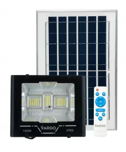 Proiector cu panou solar si telecomanda 100 W, 6500 K V-117924 VARGO Proiector cu panou solar si telecomanda 100 W, 6500 K V-117924 VARGO