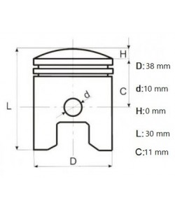 PS1002 SET PISTON MS180, Elefant