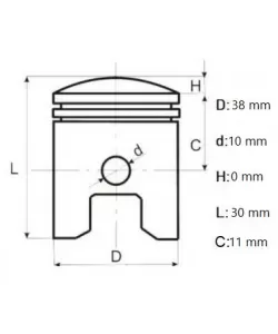 PS1002 SET PISTON MS180, Elefant PS1002 SET PISTON MS180, Elefant