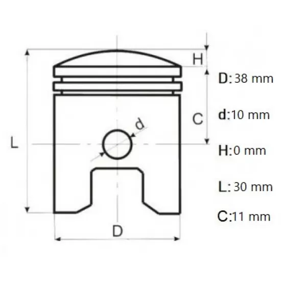 PS1002 SET PISTON MS180, Elefant PS1002 SET PISTON MS180, Elefant
