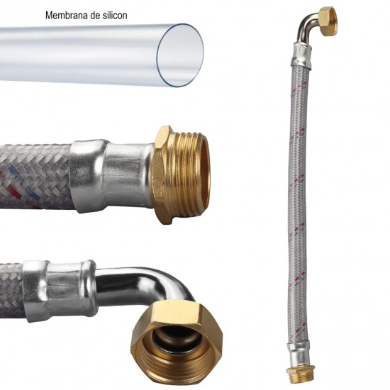 Racord cu husa PVC presiune antivibrant pentru hidrofor 1", lungime 60 cm ELEFANT EH-60