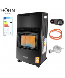 Soba pe gaz GPL pliabilă BÖHM BF-003B , 4,20 kW , 3 trepte de putere , 20-80 m² , Regulator GPL + Furtun GPL 1,5 m