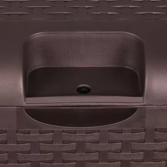 TM-SBR46H TOUGH MASTER 460L Storage Box Rattan style, coffee, hinges