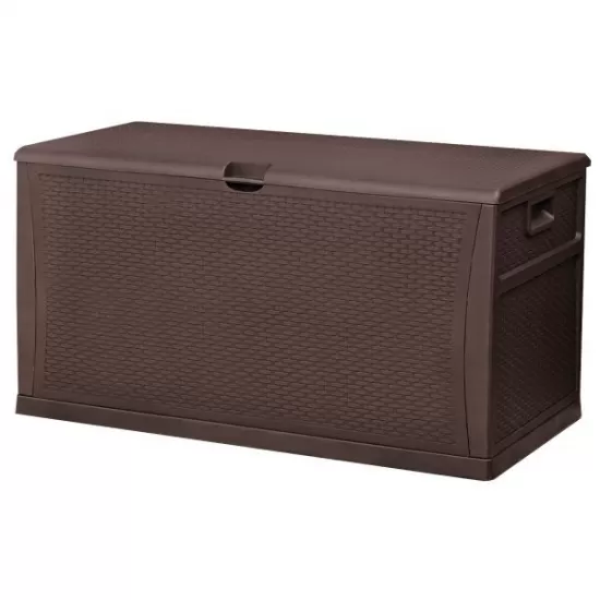 TM-SBR46H TOUGH MASTER 460L Storage Box Rattan style, coffee, hinges