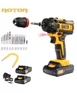 Trusa autofiletanta pe acumulator 21V ROTOR RCD21 + biti, 1350 RPM, Brushless