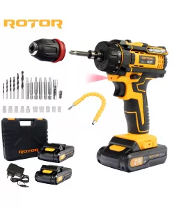 Trusa autofiletanta pe acumulator 21V ROTOR RCD21 + biti, 1350 RPM, Brushless