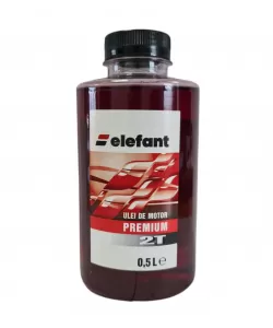 Ulei 0.5L, rosu amestec, motoare 2T, 30 ml/l, Elefant
