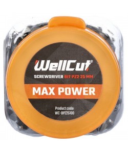 WC-BPZ25100 WELLCUT SCREWDRIVER BIT PZ2 100 PCS PZ2 25 MM