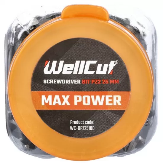 WC-BPZ25100 WELLCUT SCREWDRIVER BIT PZ2 100 PCS PZ2 25 MM WC-BPZ25100 WELLCUT SCREWDRIVER BIT PZ2 100 PCS PZ2 25 MM
