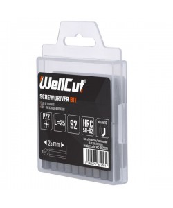 WC-BPZ2520 WELLCUT SCREWDRIVER BIT PZ2 20 PCS PZ2 25 MM