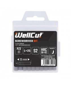 WC-BPZ2520 WELLCUT SCREWDRIVER BIT PZ2 20 PCS PZ2 25 MM
