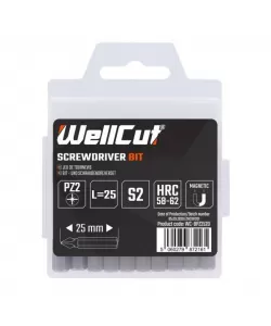 WC-BPZ2520 WELLCUT SCREWDRIVER BIT PZ2 20 PCS PZ2 25 MM WC-BPZ2520 WELLCUT SCREWDRIVER BIT PZ2 20 PCS PZ2 25 MM