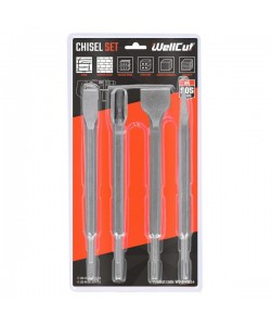 WC-CHISEL4 WELLCUT 4 PCS SDS Chisel Set