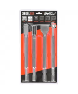 WC-CHISEL4 WELLCUT 4 PCS SDS Chisel Set WC-CHISEL4 WELLCUT 4 PCS SDS Chisel Set