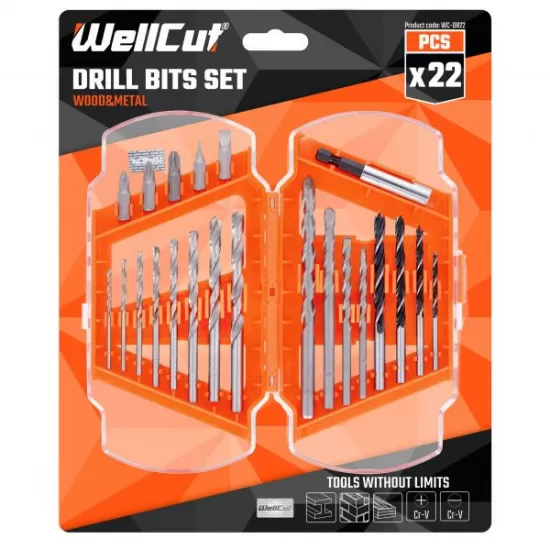 WC-DB22 Wellcut BIT SET 22PCS DRILL & SCREWDRIVER SET WC-DB22 Wellcut BIT SET 22PCS DRILL & SCREWDRIVER SET