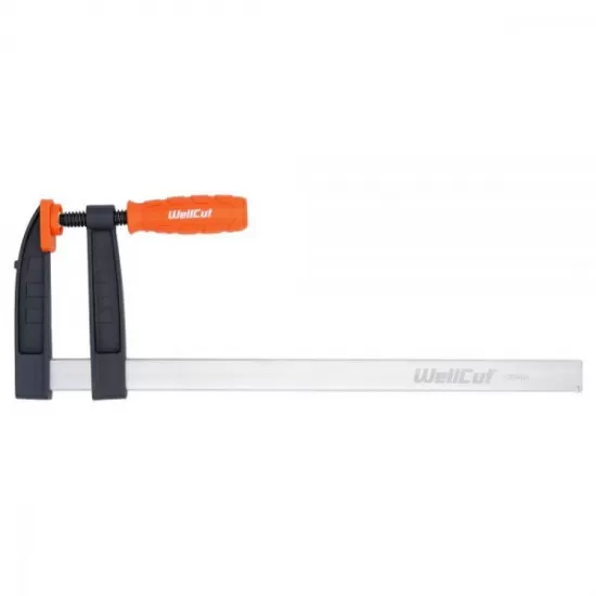 WC-FC1280 WELLCUT Woodworking Bar Clamp F-Style 120X800 Force 320 kg WC-FC1280 WELLCUT Woodworking Bar Clamp F-Style 120X800 Force 320 kg
