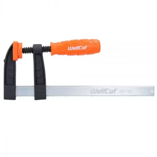 WC-FC520 WELLCUT Woodworking Bar Clamp F-Style 50X200 Force 120 kg WC-FC520 WELLCUT Woodworking Bar Clamp F-Style 50X200 Force 120 kg
