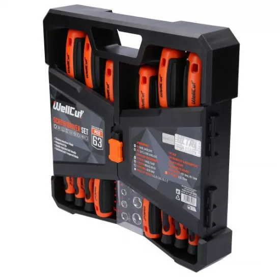 WC-RSD63 WELLCUT RATCHET SCREWDRIVER RATCHET SCREWDRIVER SET 63 Pcs WC-RSD63 WELLCUT RATCHET SCREWDRIVER RATCHET SCREWDRIVER SET 63 Pcs