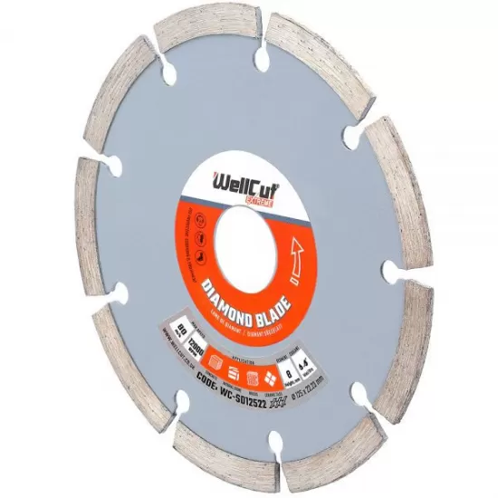 WC-SD12522 WELLCUT Diamond Blade 125x22mm WC-SD12522 WELLCUT Diamond Blade 125x22mm