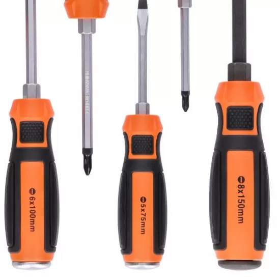 WC-SDD6U WELLCUT GO-THROUGH SCREWDRIVER NON-SLIP PRO 6 PCS WC-SDD6U WELLCUT GO-THROUGH SCREWDRIVER NON-SLIP PRO 6 PCS