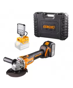Polizor unghiular fara perii Ø125mm18V
4Ah16LED2USB BK-BAG72