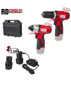 Set bormasina + surubelnita cu impact 12V 2x1.5Ah RD-CDIDL01