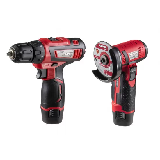 Set Polizor unghiular si bormasina 12V 2x2Ah RDP-CDLCAG03