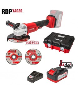 R20 Polizor unghiular Ø125mm 4Ah 2 discuri cutie RDP-YAG20