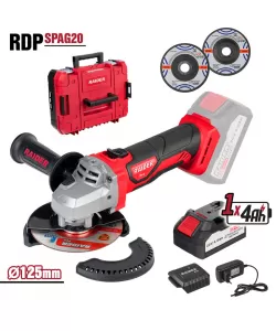 R20 Polizor unghiular Ø125mm 4Ah 2 discuri Cutie RDP-SPAG20