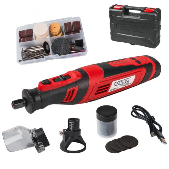 Set mini polizor drept 8V 2Ah 127 accesorii. cutie RD-CMG16