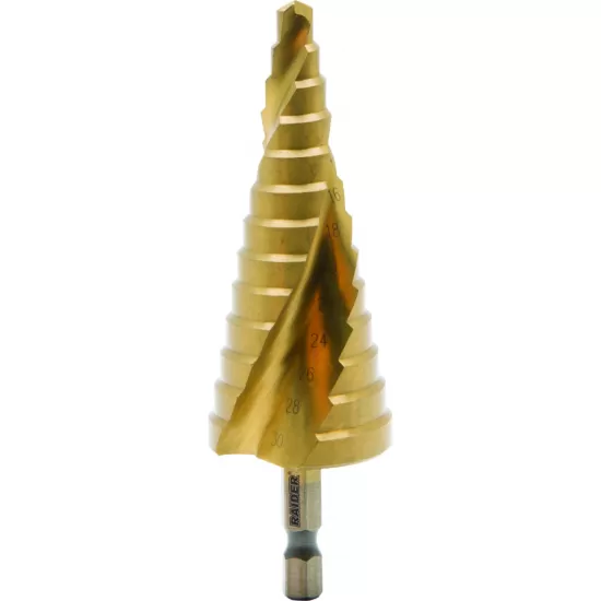 Burghiu conic in trepte HEX 1/4 HSS + TIN ø6-30mm