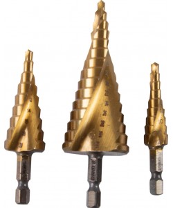 Burghiu conic in trepte Ø4-12,4-20,4-32mm Set