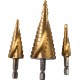 Burghiu conic in trepte Ø4-12,4-20,4-32mm Set