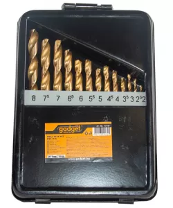 Burghiu ø2.0-8.0mm HSS + TIN set 13pcs metal box GD