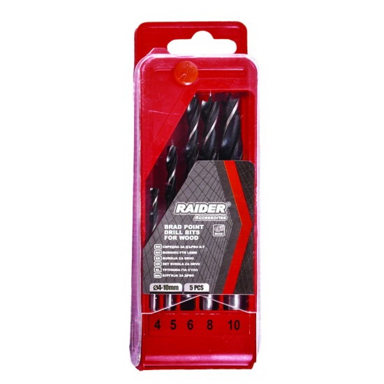 Set burghie pt. lemn 5pcs. Ø4, 5, 6, 8, 10mm Set