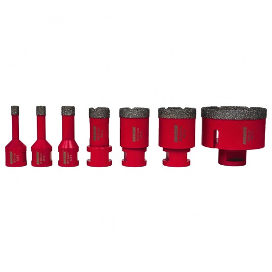 Set de carote diamantate dry M14 Ø8-68mm AL Case