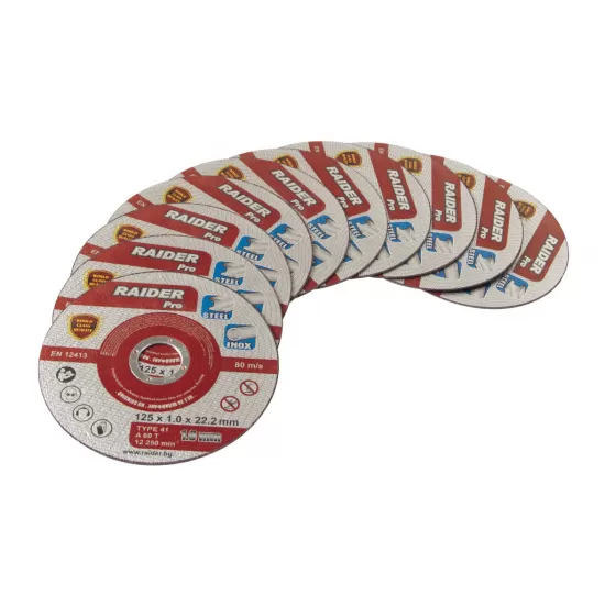 Set 10 discuri taiat metal 125х1.0х22.2mm A60T INOX RDP